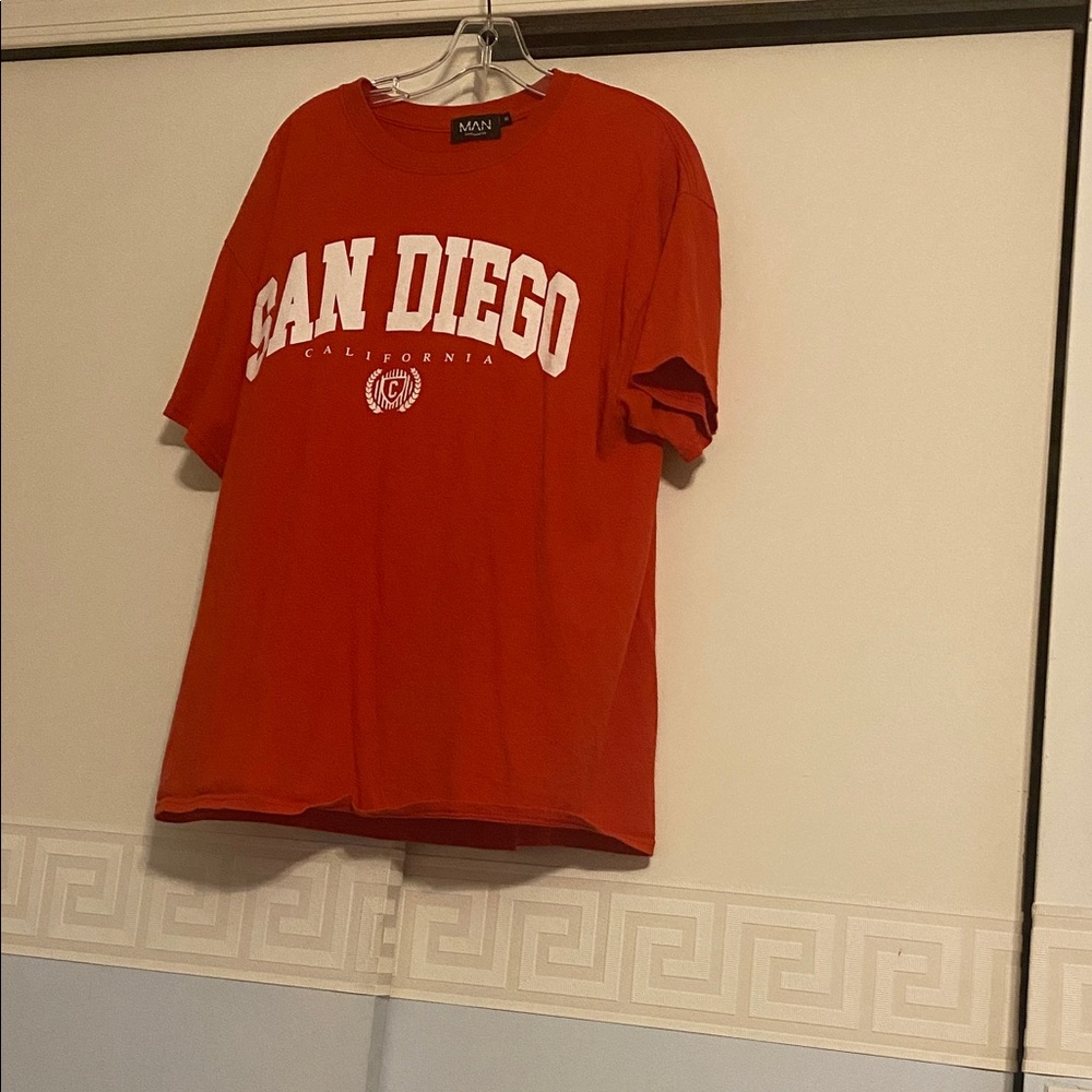 Boohoo Mens Red San Diego California Tee